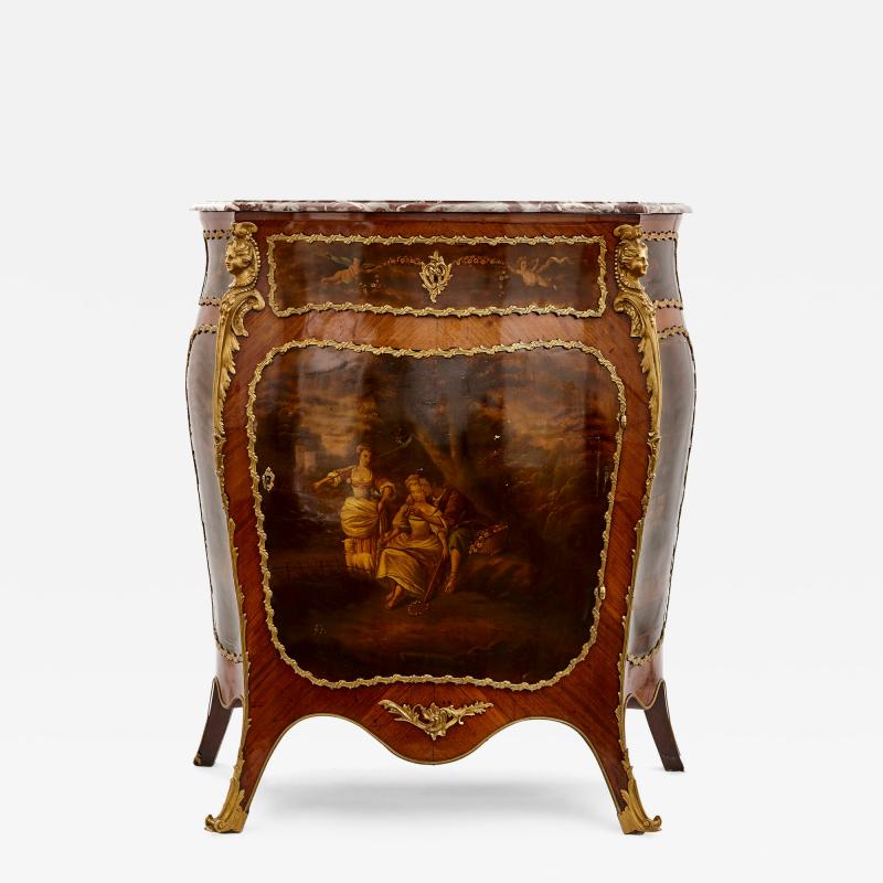 Antique kingwood gilt bronze and vernis Martin side cabinet