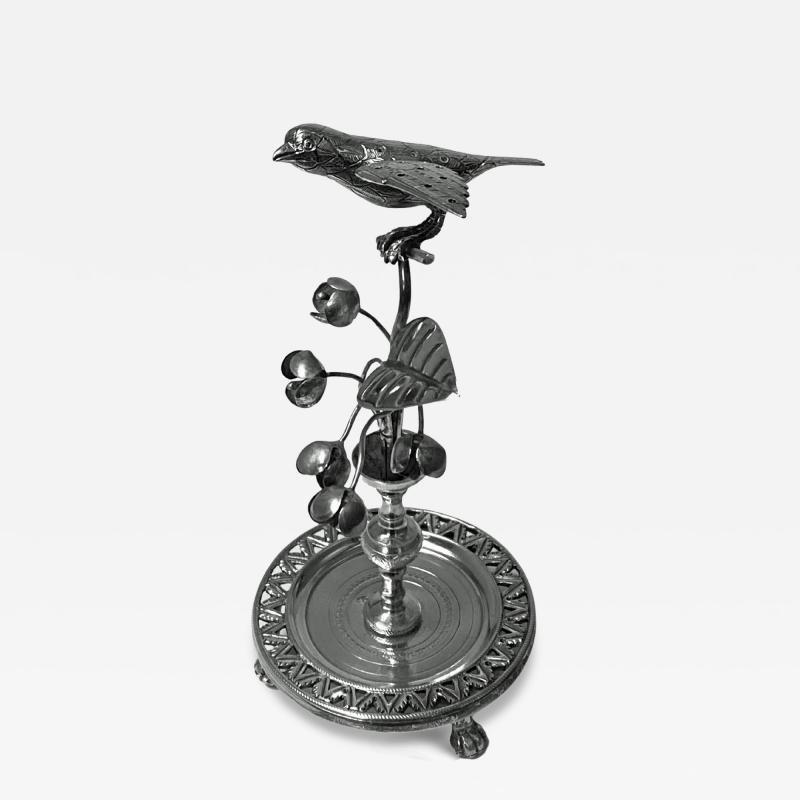 Antique silver toothpick or cocktail stick holder Brazil C 1850