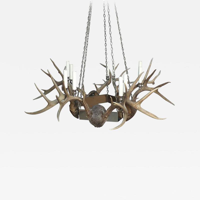 Antler and Chrome Chandelier