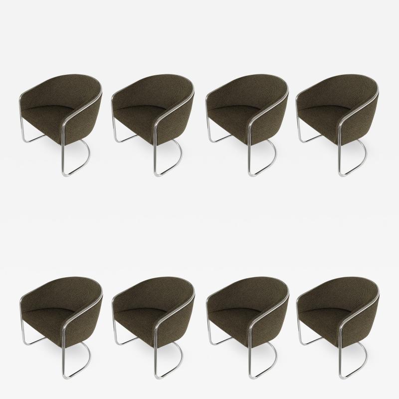 Anton Lorenz Set of 8 Tub Dining Chairs by Joan Burgasser Anton Lorenz for Thonet