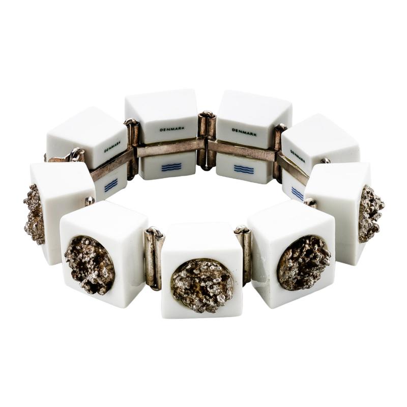 Anton Michelsen Anton Michelsen White Royal Copenhagen Porcelain with sterling silver Bracelet