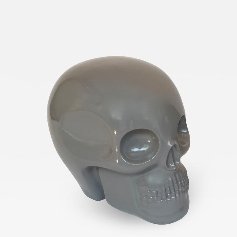 Antonio Cagianelli Contemporary Stool Skull in Grey Ceramic by Antonio Cagianelli