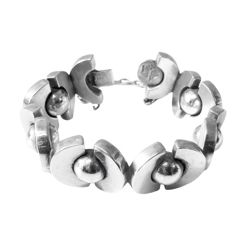 Antonio Pineda Anto io Pineda 970 std Silver Mid Century Modernist Bracelet C 1970