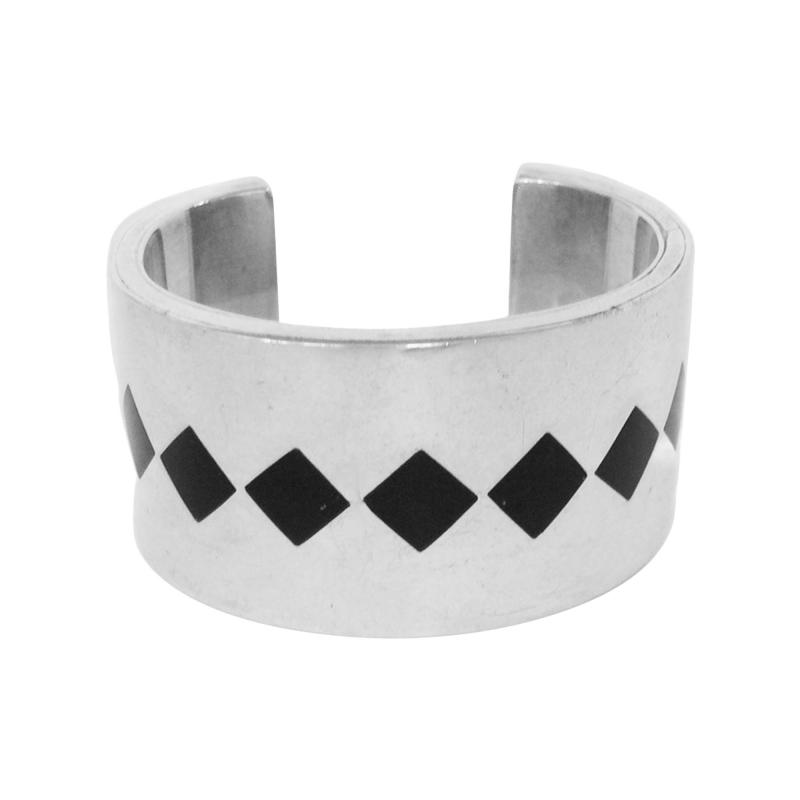 Antonio Pineda Antonio Pineda Onyx Diamond Pattern Inlay Bracelet