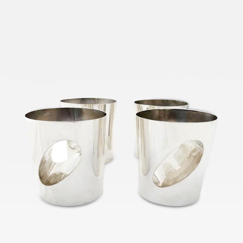 Antonio Pineda Set of Four Large Modernist Sterling Cups by Antonio Pineda