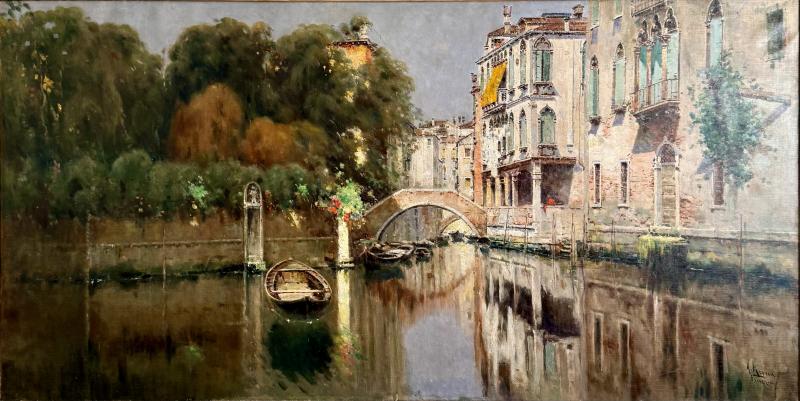Antonio Reyna Palaces by a Canal Venice