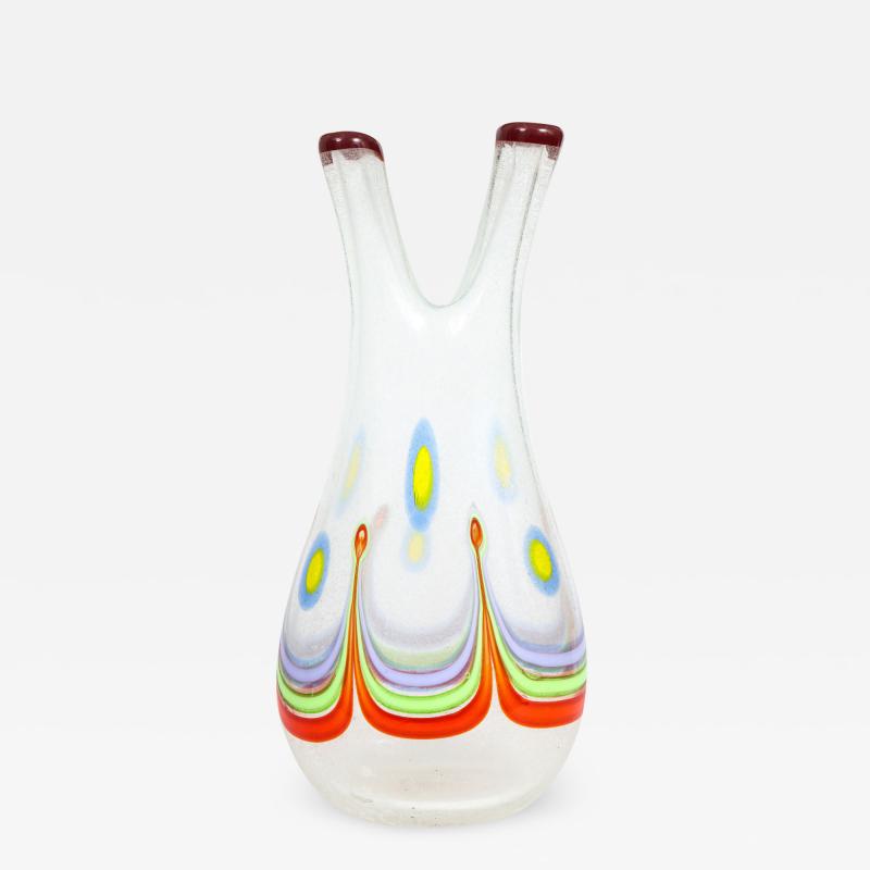 Anzolo Fuga Anzolo Fuga Colorful Pavone Vase with 2 Necks 1957 60