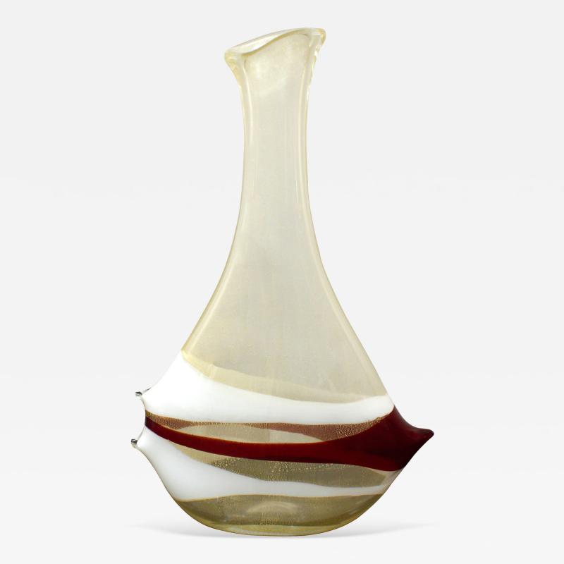 Anzolo Fuga Anzolo Fuga Hand Blown Glass Bands Vase 1950s