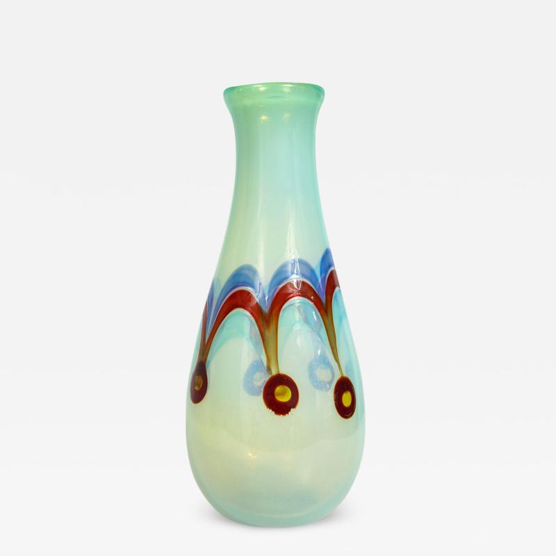 Anzolo Fuga Anzolo Fuga Large Opalescent Pavone Vase Italy 1957 60