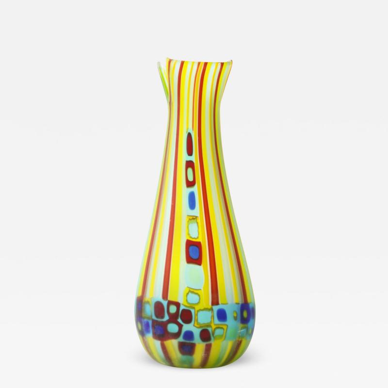 Anzolo Fuga Anzolo Fuga Rare Hand Blown Glass Vase with Corroso Finish 1958 60