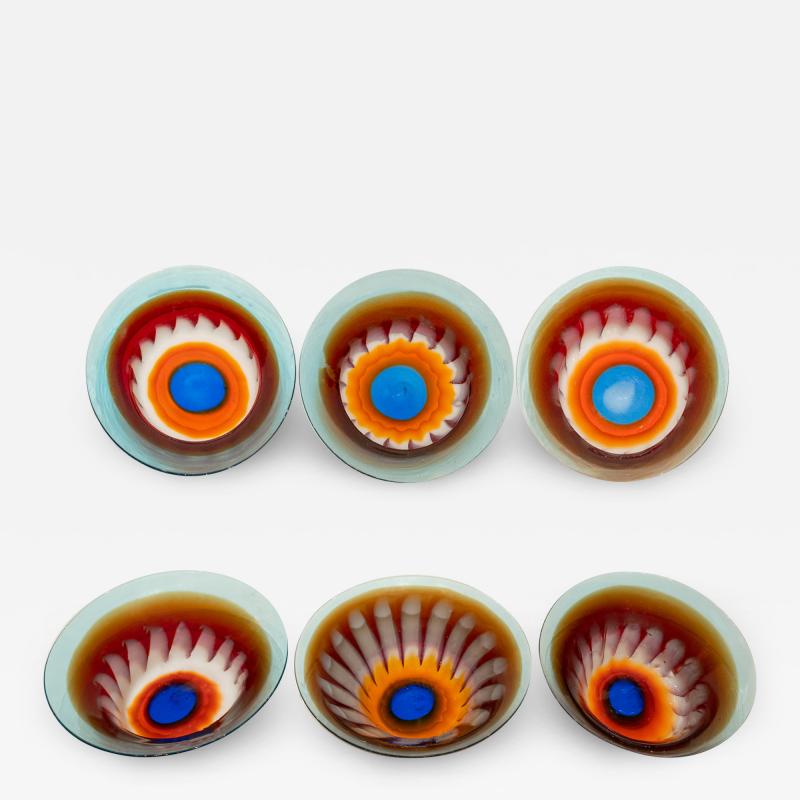 Anzolo Fuga Anzolo Fuga Rare Set of 10 Hand Blown Astrale Plates Bowls Early 1960s