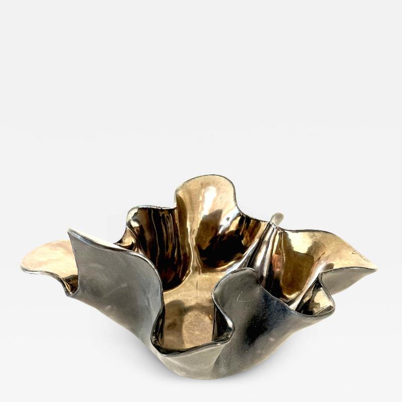 Aram Chenensky Organic Shaped Ceramic Bowl in Platinum by Aram Chenensky