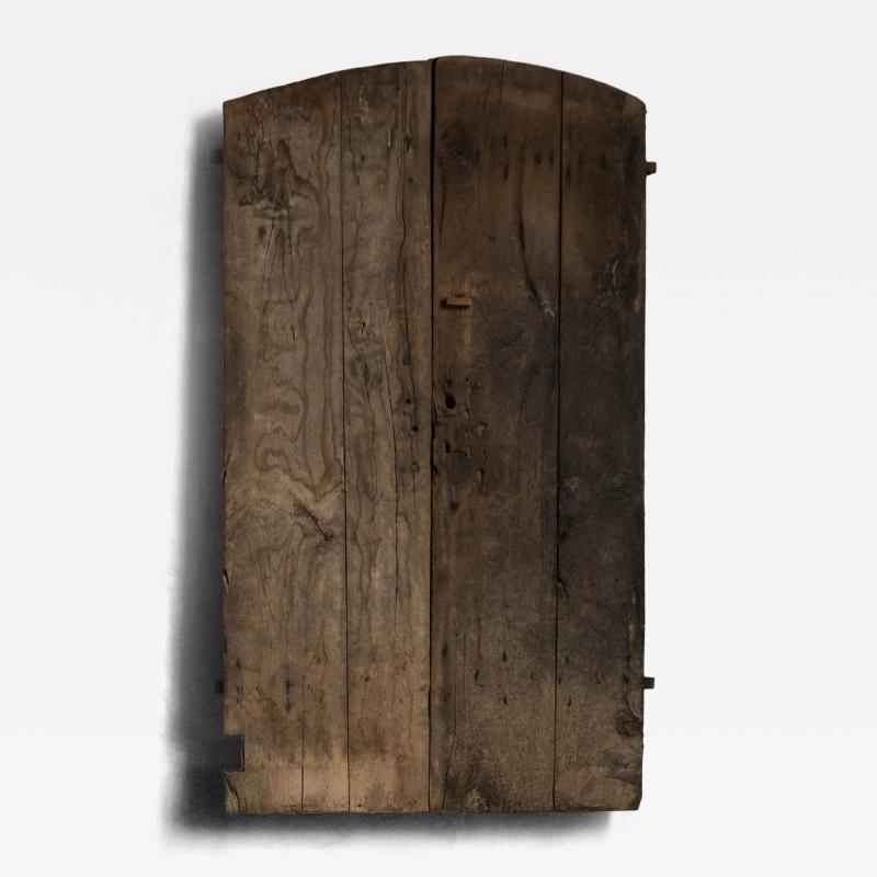 Arched Vernacular Wooden Door Hautes Alpes France 19th Century