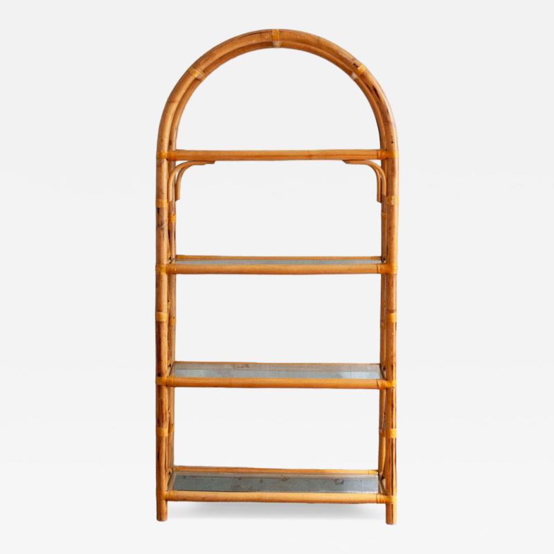 Arched bamboo bookcase 1970s