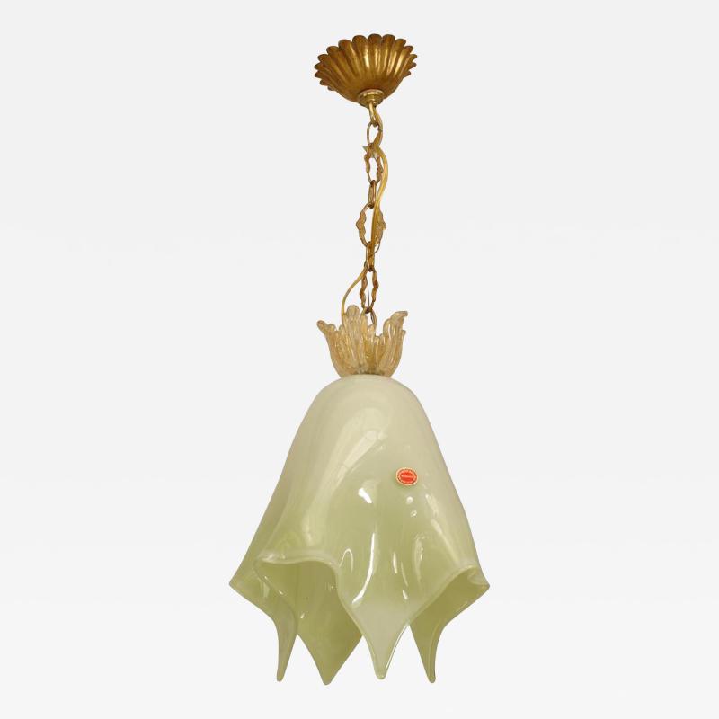 Archimede Seguso 3 Italian 1950s Venetian Murano Light Green Cased Glass Lanterns