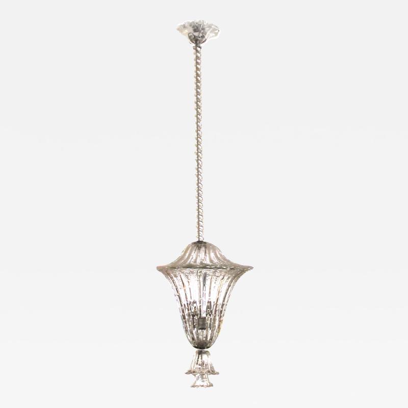 Archimede Seguso A Superb Murano Clear Glass Bullicante Lantern by Seguso