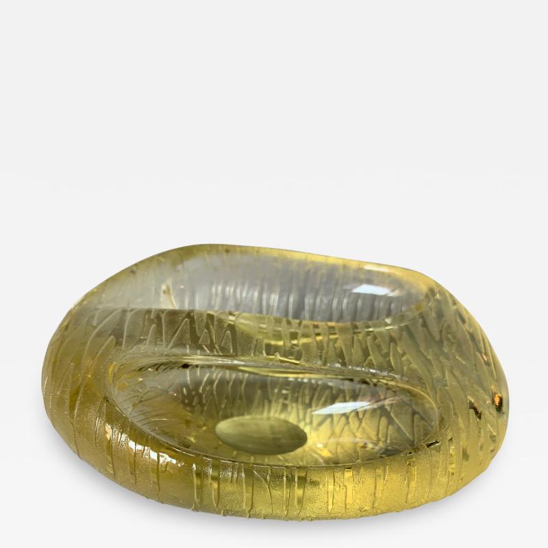 Archimede Seguso Archimede Seguso Bowl Ashtray In Yellow Glass Murano Italy 1950s