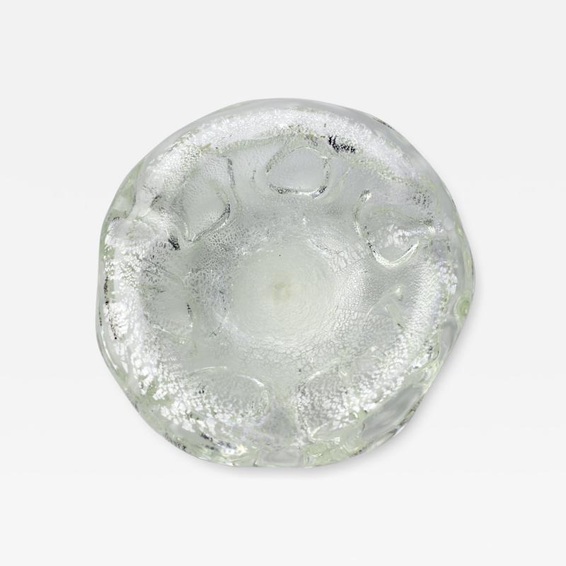 Archimede Seguso Archimede Seguso Glass Bowl with Silver Aventurine Fleck 1950 Italy