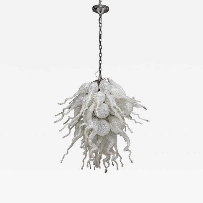Archimede Seguso Large Vintage Murano Hand Blown Glass Chandelier Italian Modern Lighting