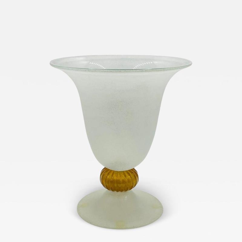 Archimede Seguso Signed Scavo Glass Vase by Archimede Seguso Murano Italy 20th Century
