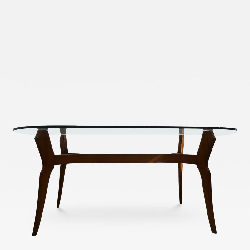 Ariberto Colombo Italian Modern Sculptural Dining Table With Glass Top