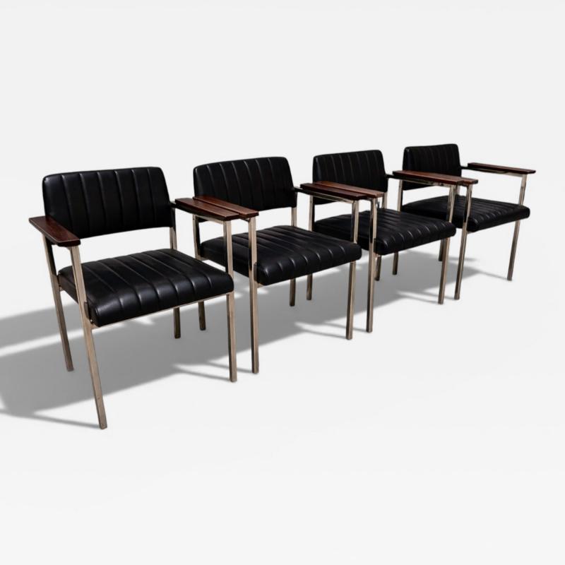 Armchair in Steel Leather Rosewood Unknown 1960s Lot 173 342