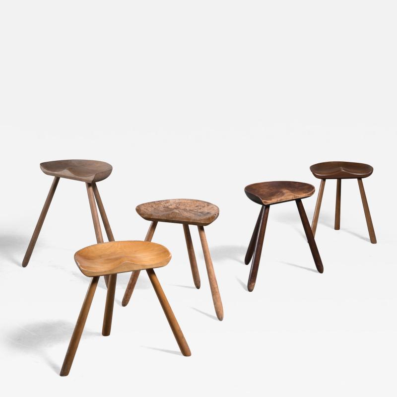 Arne Hovmand Olsen Arne Hovmand Olsen set of five tripod stools