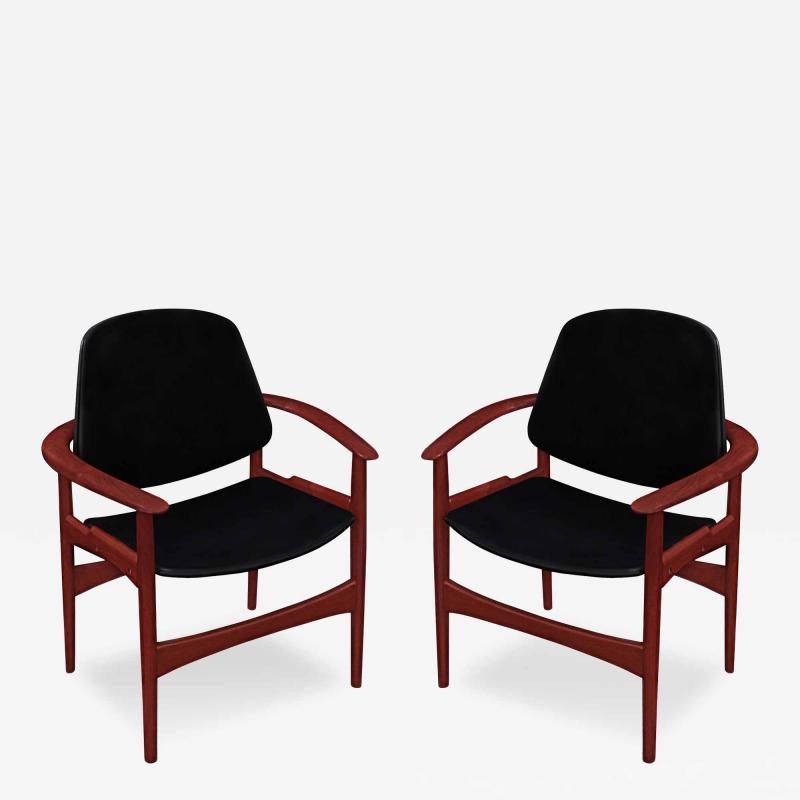 Arne Hovmand Olsen Pair of Arm Chairs in Teak by Arne Hovmand Olsen