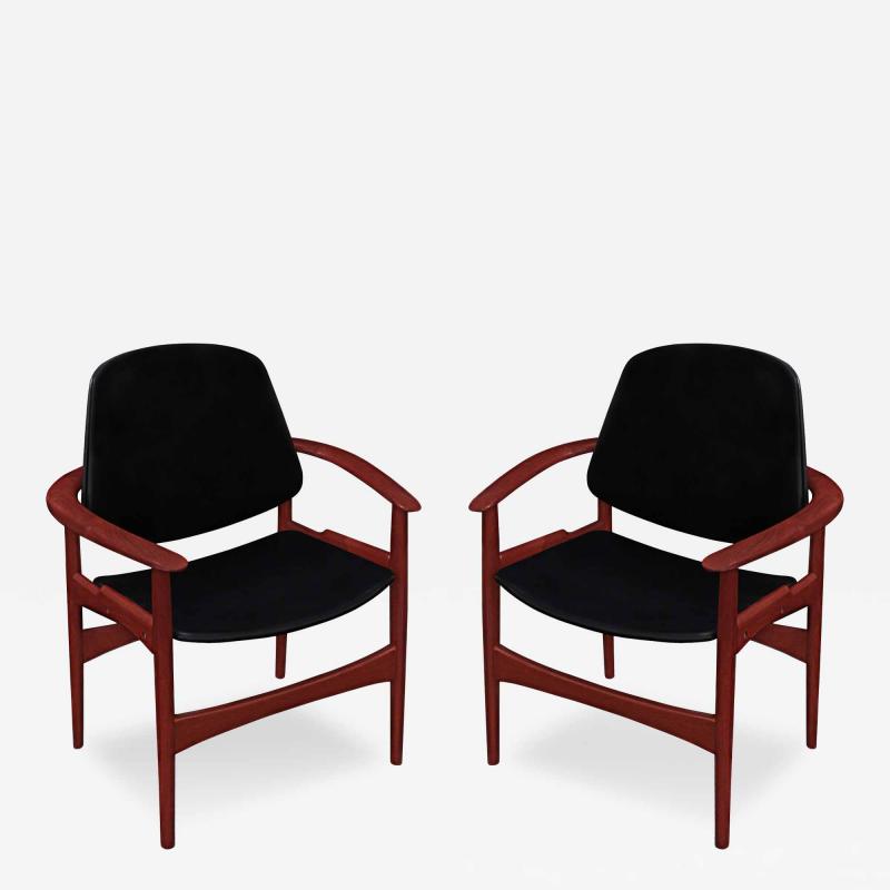 Arne Hovmand Olsen Pair of Arm Chairs in Teak by Arne Hovmand Olsen