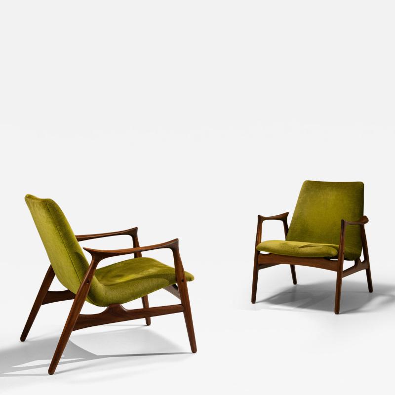 Arne Hovmand Olsen Set of Two Lounge Chairs by Arne Hovmand Olsen Denmark 1960s