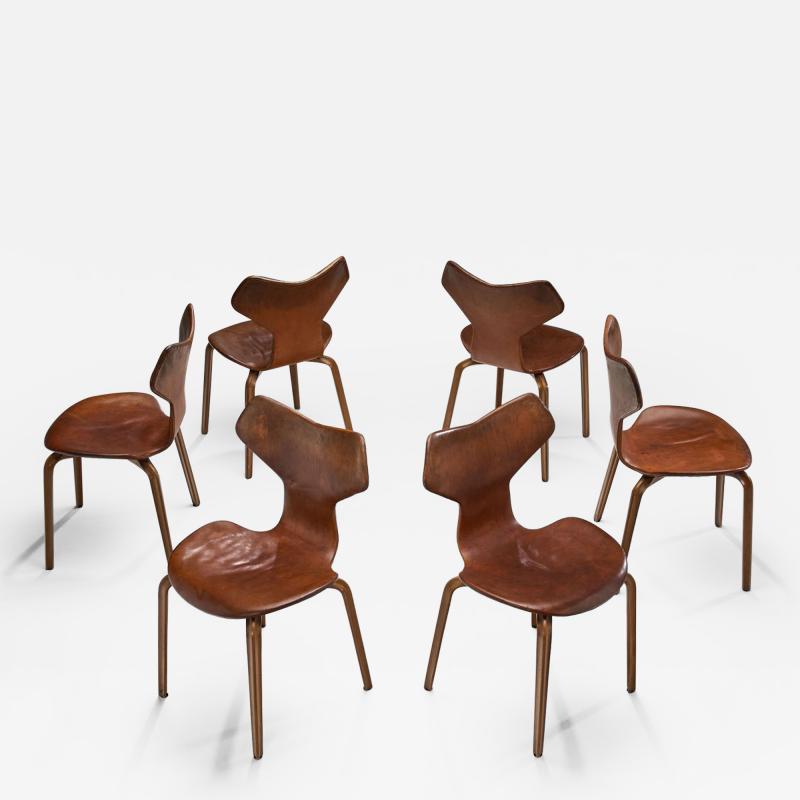 Arne Jacobsen Arne Jacobsen Grand Prix Chairs for Fritz Hansen Denmark 1950s