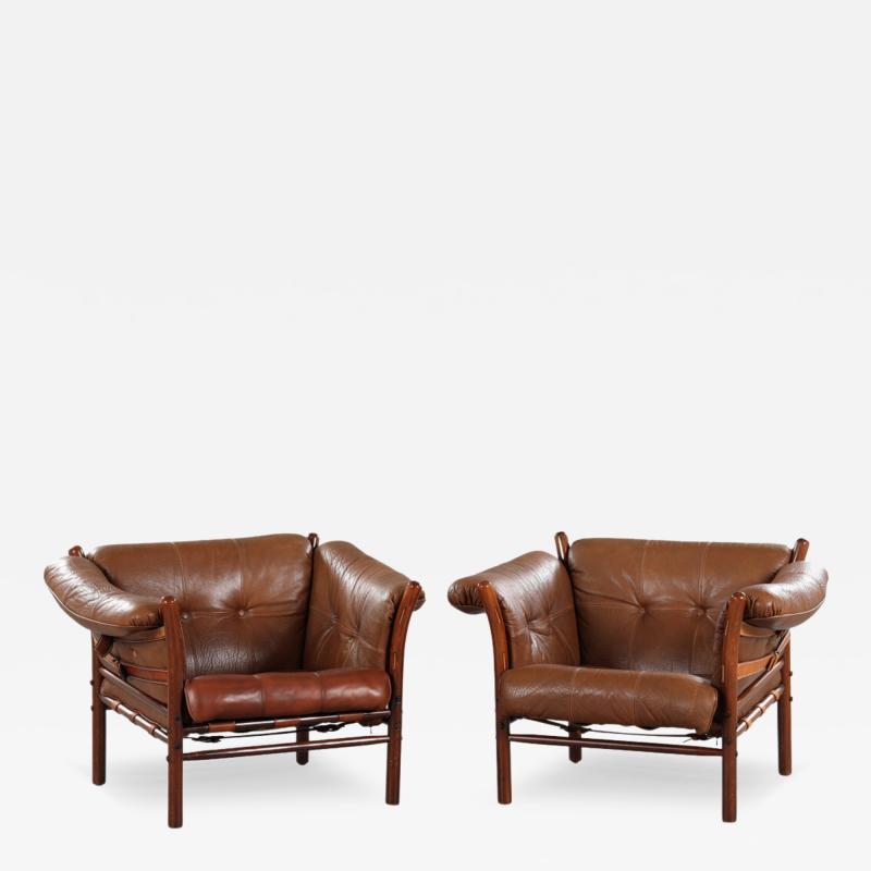 Arne Norell Arne Norell Indra leather safari chairs Sweden