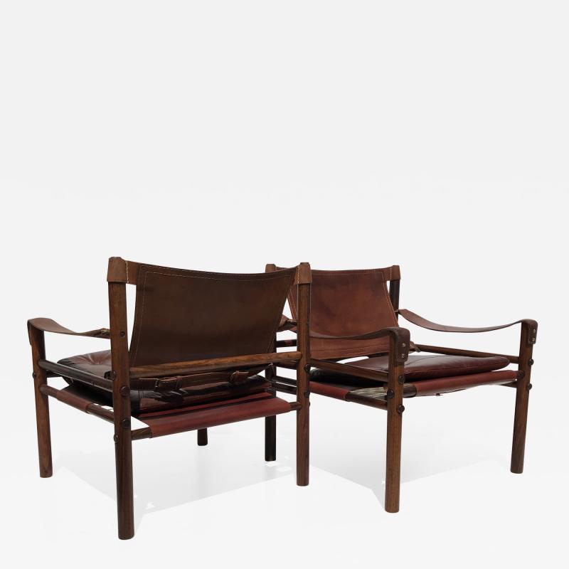 Arne Norell Pair of Arne Norell Rosewood Sirocco Sfari Chairs