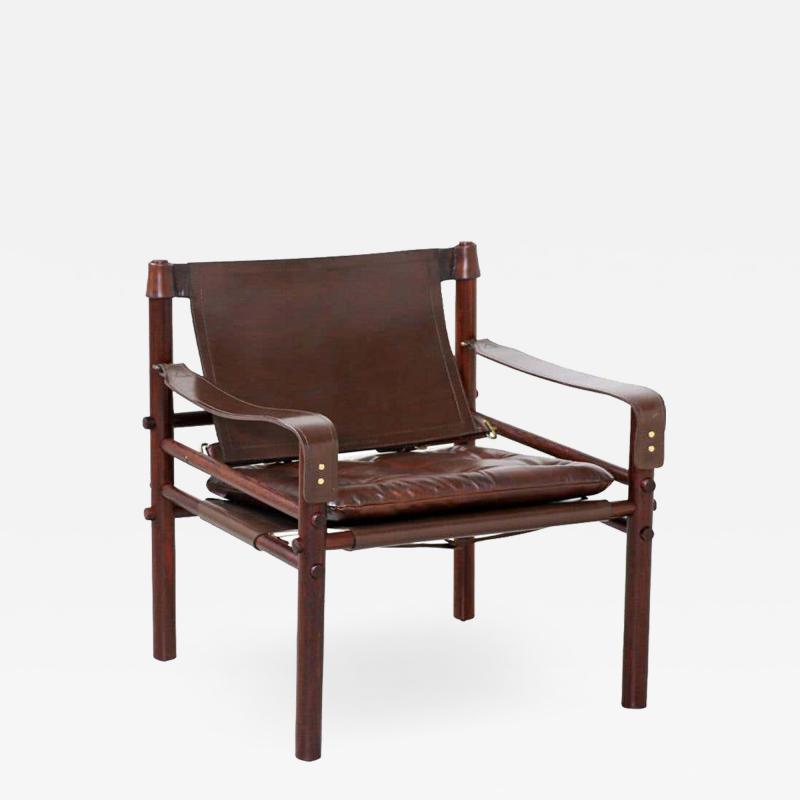 Arne Norell Vintage Sirocco Safari Leather Lounge Chair by Arne Norell