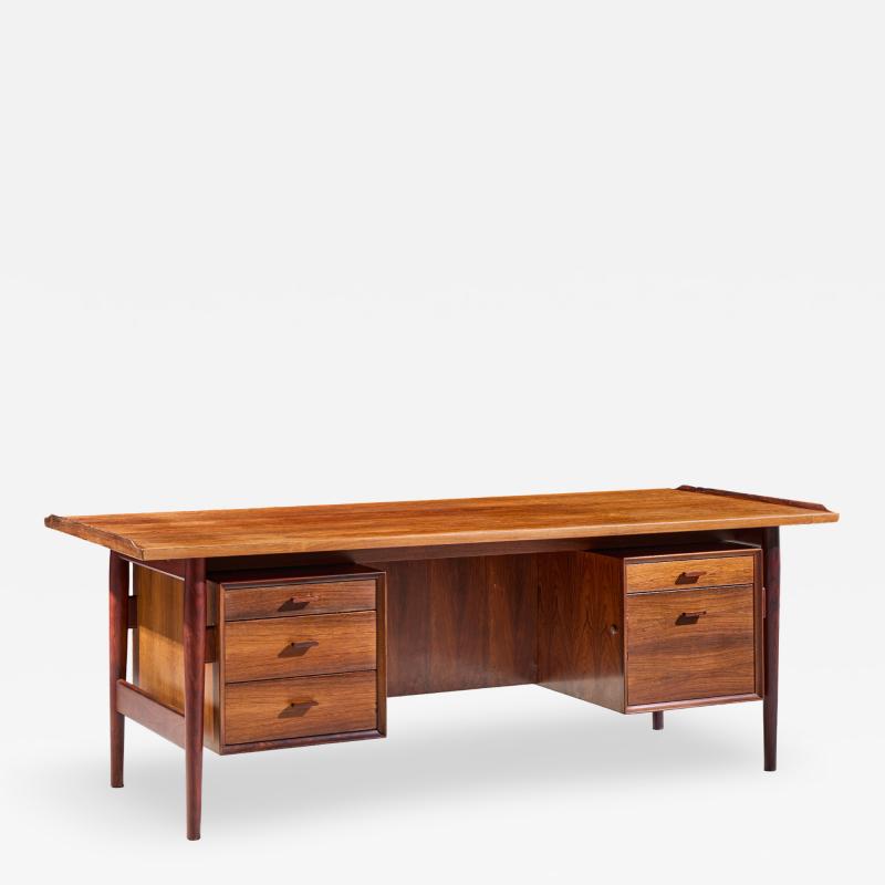 Arne Vodder Arne Vodder for Sibast Model 207 Mid Century Brazilian Rosewood Executive Desk