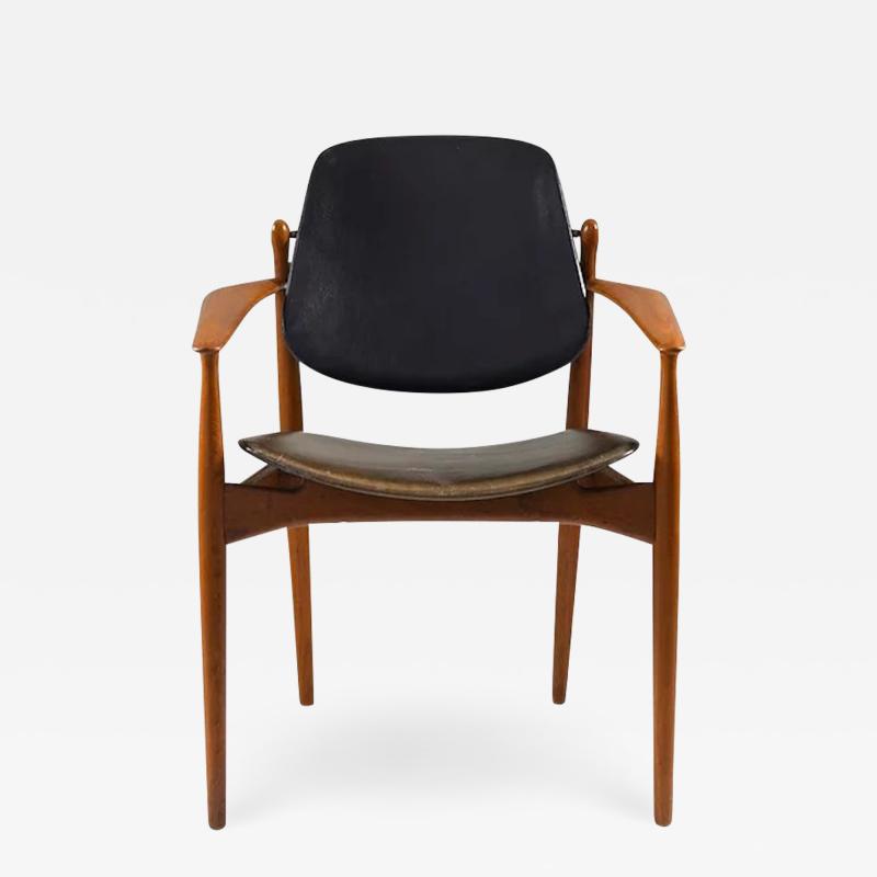 Arne Vodder Danish Teak and Leather Chair by Arne Vodder for France Daverkosen