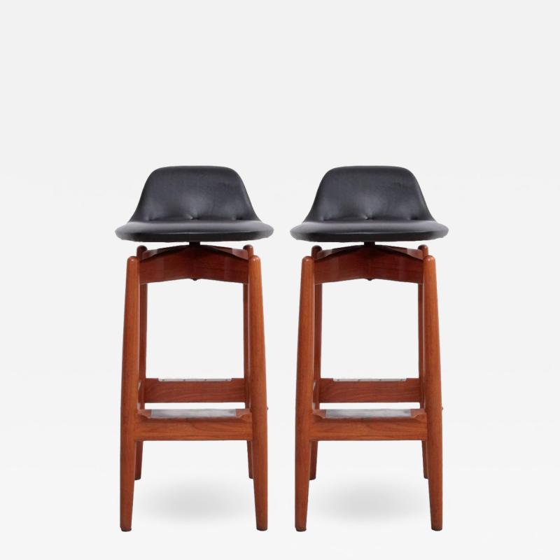 Arne Vodder Pair of Arne Vodder Teak Bar Stools for Sibast Furniture