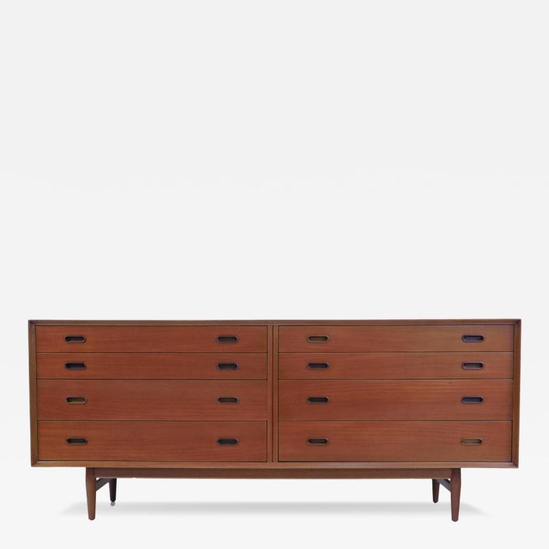 Arne Vodder Scandinavian Modern Eight Drawer Teak Dresser Designed by Arne Vodder