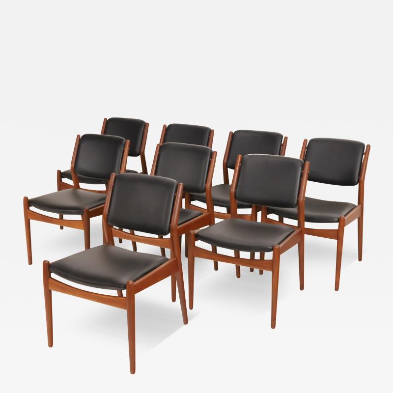 Arne Vodder Set of 10 Scandinavian Modern Teak Dining Chairs by Arne Vodder