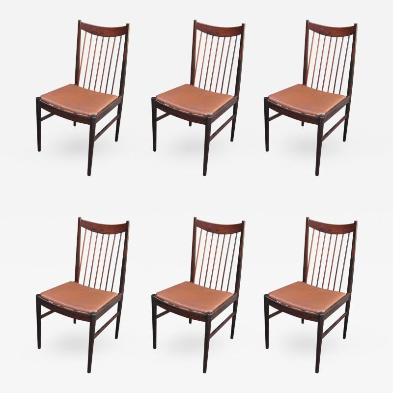 Arne Vodder Set of Six Rosewood Dining Chairs by Arne Vodder for Sibast