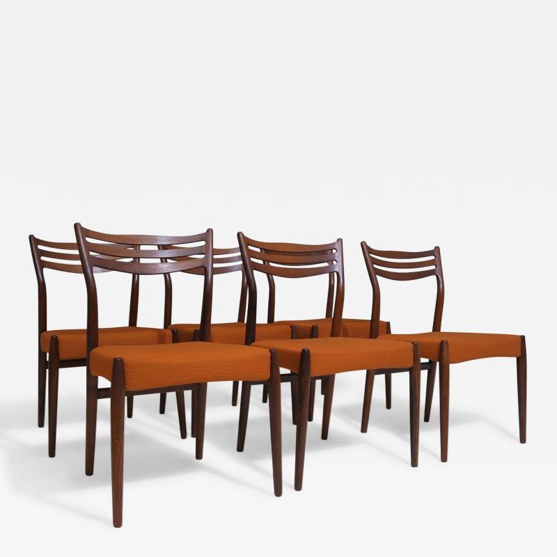 Arne Vodder Six Sculptural Rosewood Dining Chairs Arne Vodder Denmark 1955