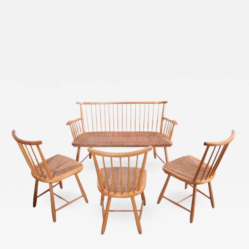 Arno Lambrecht Arno Lambrecht Dining Set of Three Chairs and Bench for WK Mobel