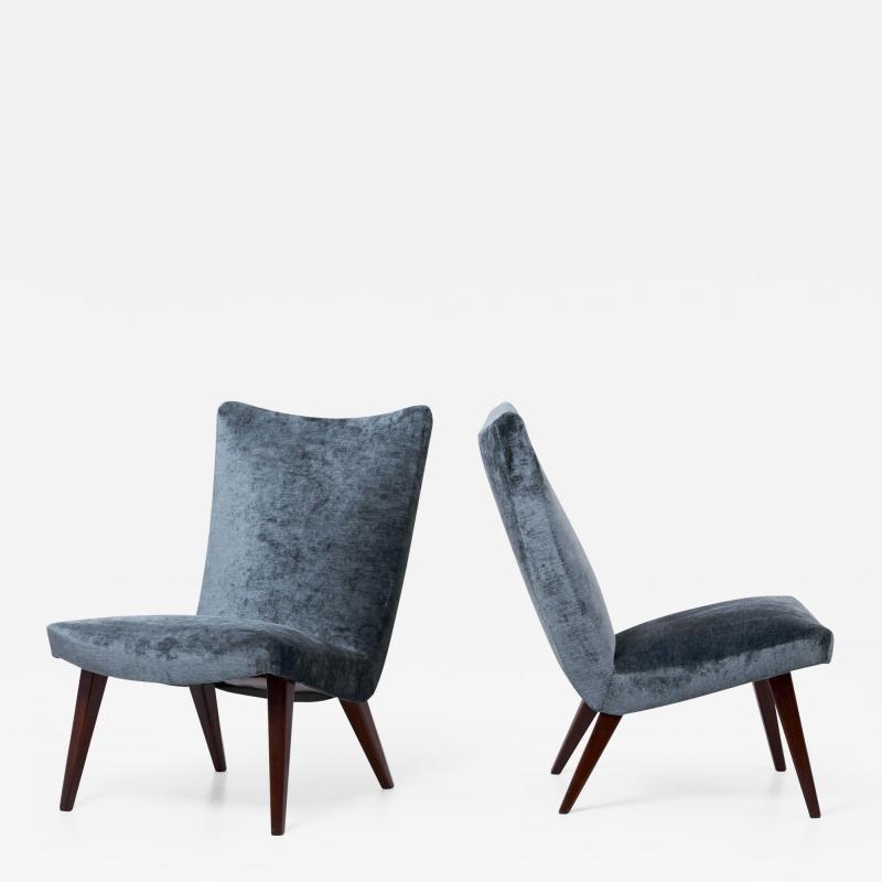 Arno Votteler Pair of Lounge Slipper Chairs by Arno Votteler for Walter Knoll