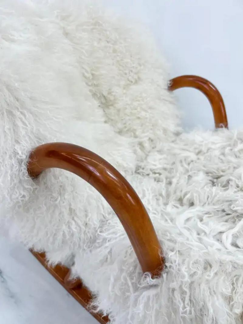 Arnold Madsen - Rocking Clam Chair, Curly Sheepskin by Arnold Madsen ...