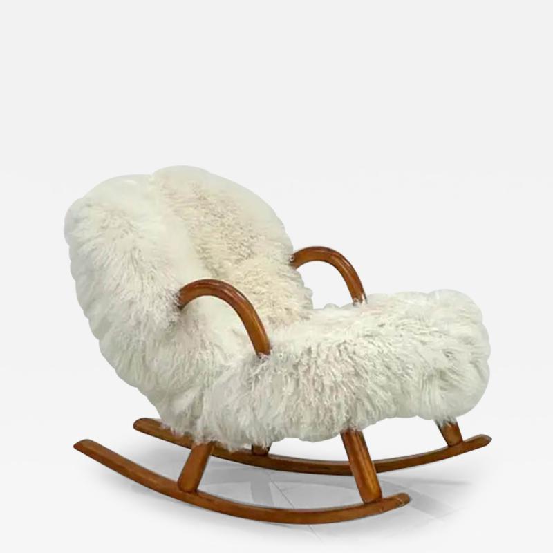 Arnold Madsen Rocking Clam Chair Curly Sheepskin by Arnold Madsen Madsen Schubell 1944