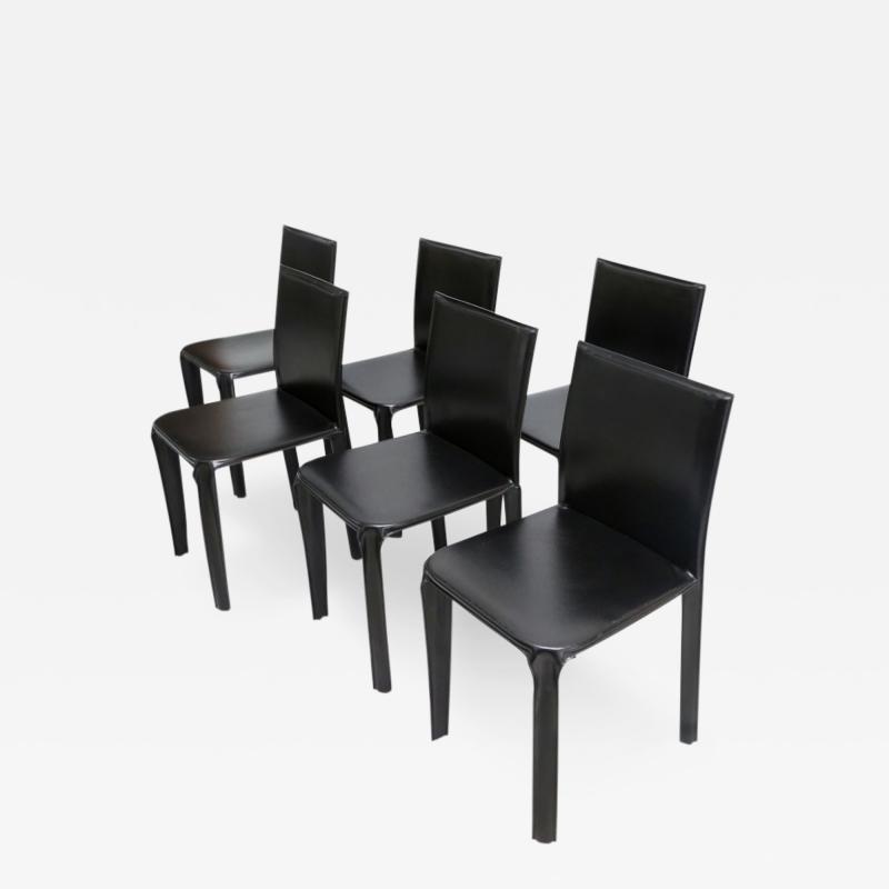 Arper Black Leather Arper Chairs