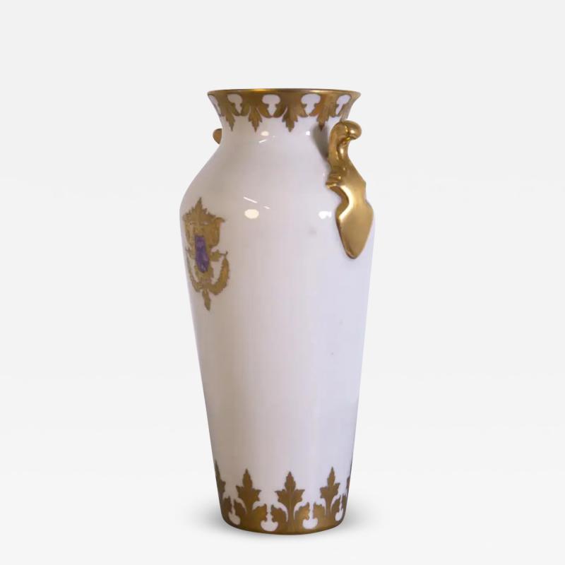 Arrigo Finzi Arrigo Finzi Vase in Porcelain Gold Painted Original Label