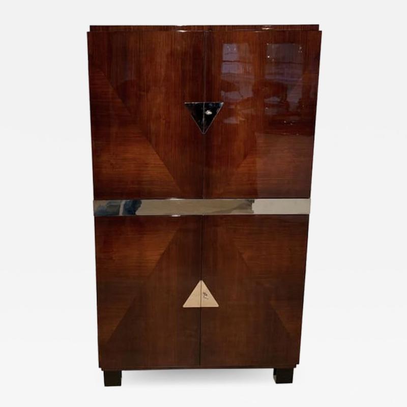 Art Deco Bar Cabinet Rosewood Veneer and Nickel France circa 1940