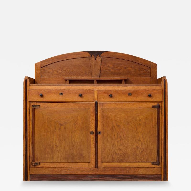 Art Deco Bar Cabinet in Solid Oak and Coromandel Europe 1930