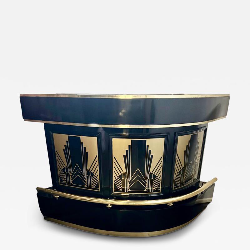 Art Deco Bar in Custom Black and Gold Finish